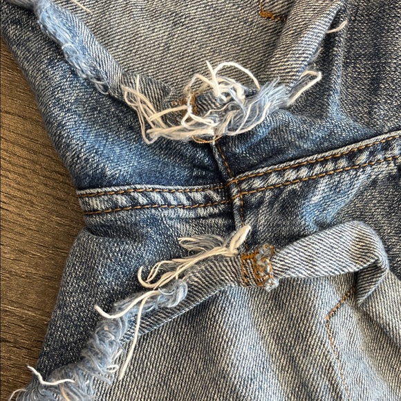 One Teaspoon Blue Frayed Jean Shorts - Picture 6 of 6
